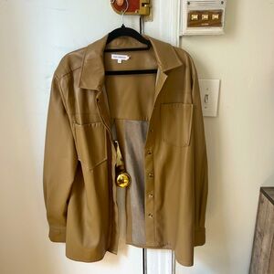 Tan Faux Leather Jacket